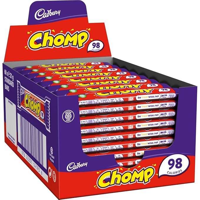 Cadbury Chomp Chocolate Bar 21g (Pack of 60 Bars)