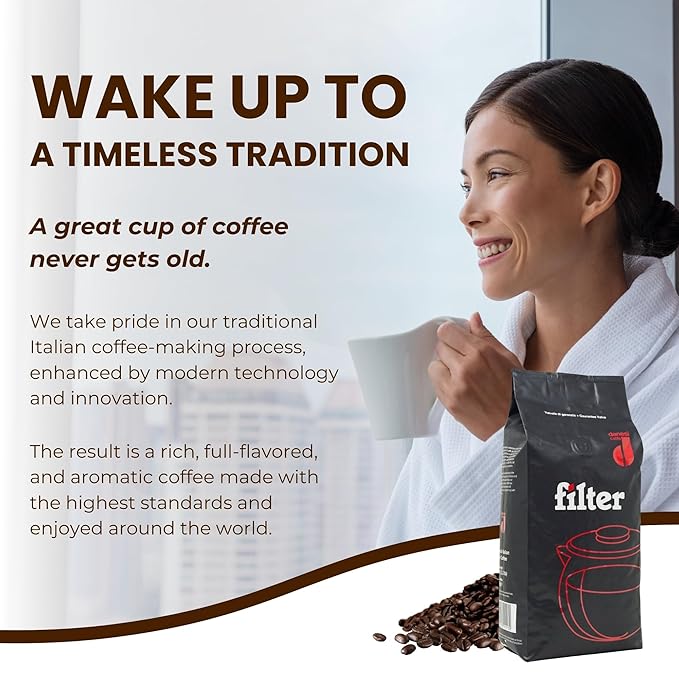 Danesi Caffe Italian Whole Coffee Beans - Espresso Coffee Beans and Medium Roast Whole Bean - Perfect for Espresso Machines French Press and Home Brewing - Filter (2.2 lb)