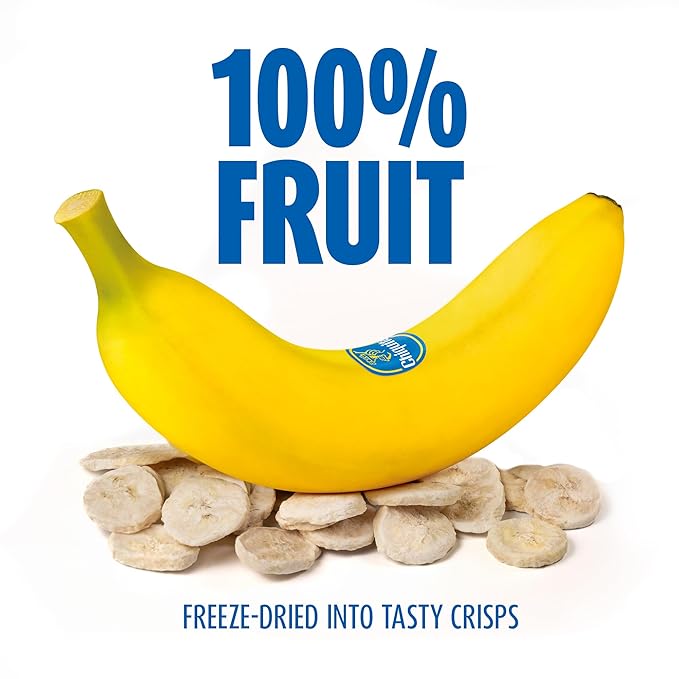 Brothers All Natural Freeze Dried Fruit Crisps Chiquita Banana 2 Oz (Pack of 8) Made with 100% Fruit Gluten Free Soy Free Vegan Healthy Snack Resealable Pouch