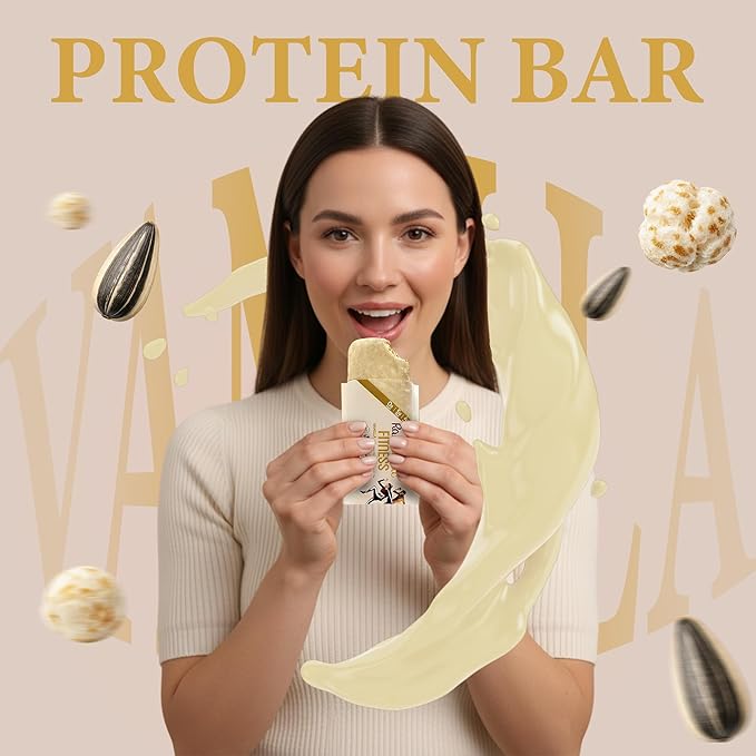 Rawmantic Fitness Vanilla Energy Bar (12 Mini Bars x 60g) – Organic Coconut Milk &amp Vanilla Protein Puffed Quinoa Sorghum Millet &amp Buckwheat - No Artificial Flavors Plant-Based Non-GMO &am