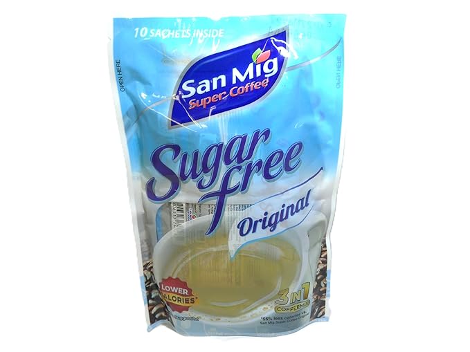 San Mig Coffee 3 in 1 Sugar Free Original 7gm x 10 sachets - Pack of 3