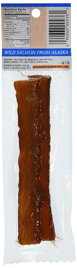 Alaska's Best Wild Salmon Jerky 1 oz. Stick - Original (6 Sticks)