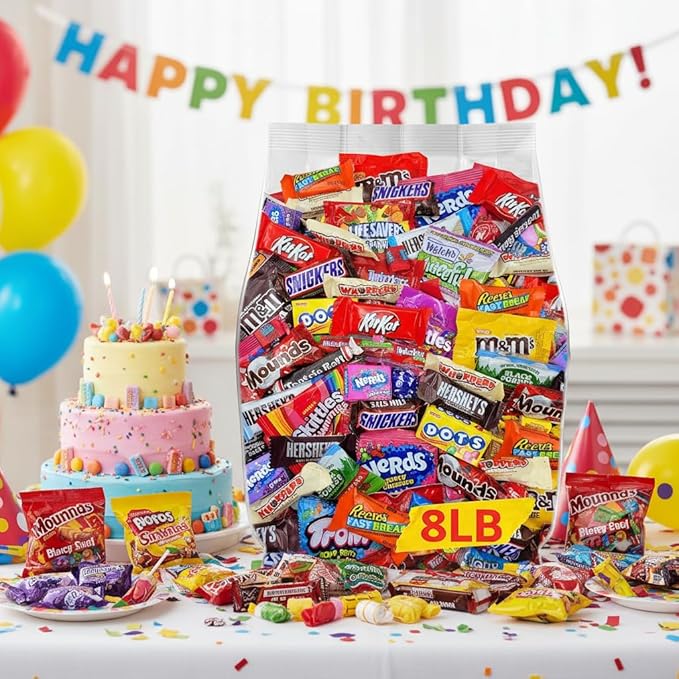 Assorted Chocolate Candy Variety Pack Bulk - 8lb Bulk Easter Candy Individually Wrapped Chocolate Candy for Easter Party Favors Goodie Bags Parade Candy Pinata Fillers Office &amp School Treats -