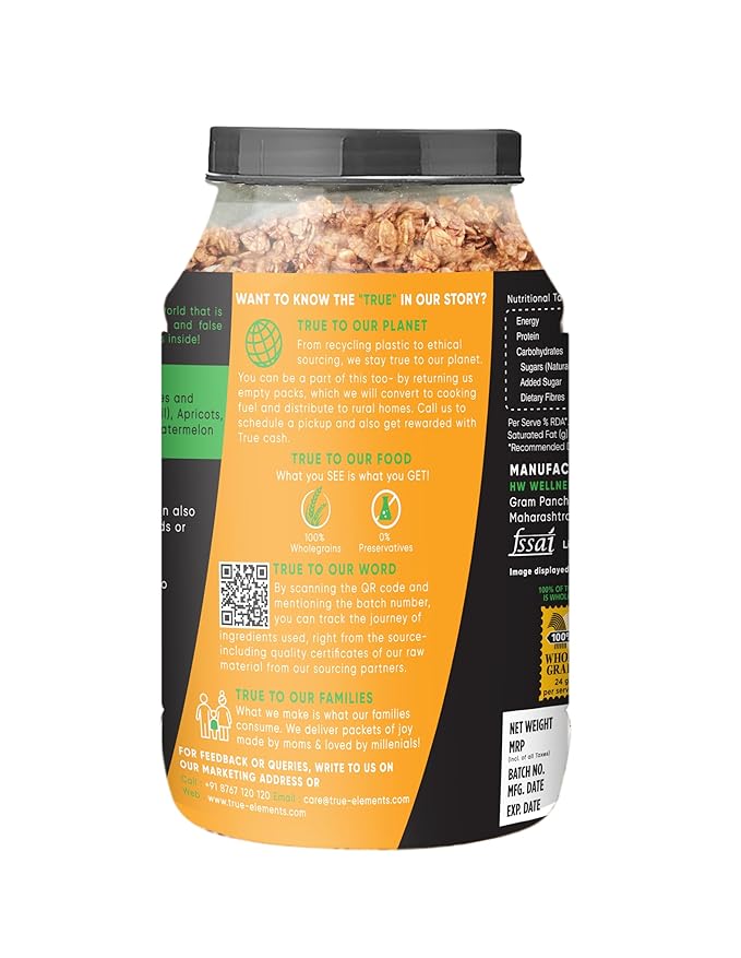 True Elements Baked Granola 31.74 Oz - Granola for Breakfast | Loaded with Almonds &amp Cranberries | Healthy Cereal