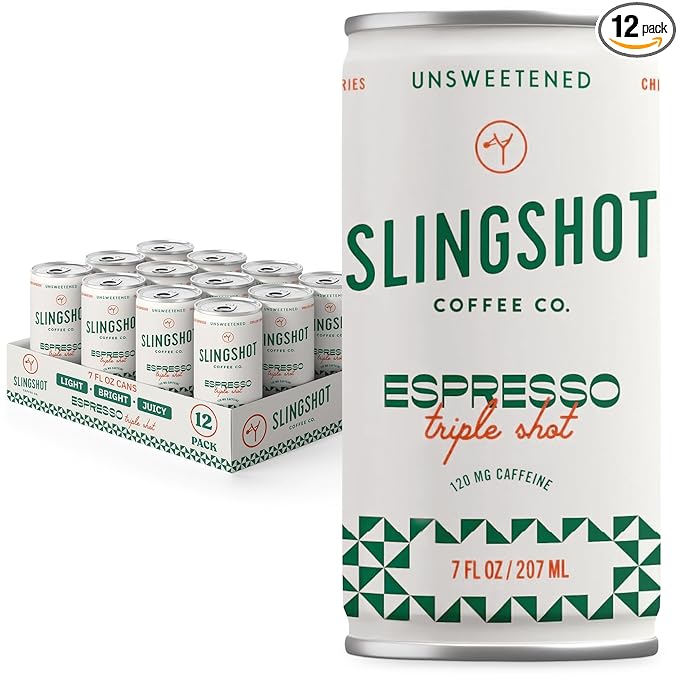 Chilled Espresso - Triple Shot Ready-to-Drink Coffee 7oz Cans (12 Pack) | Organic Italian Espresso Blend with Silky Smooth Flavor with Notes of Caramel Baking Spice &amp Dark Fruit