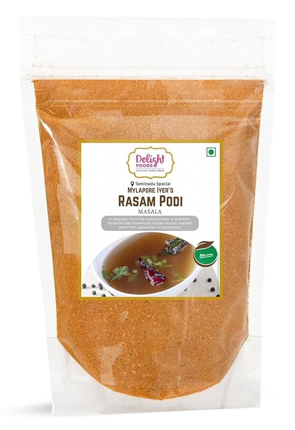Delight Foods Mylapore Iyer's Rasam Podi 350g - Ready Masalas | Mixed Spices | Tamil Nadu Special | NO PRESERVATIVES