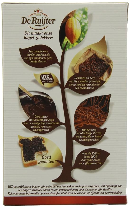 Deruyter Chocoadehagel Puur (Dark Chocolate Sprinkles) 14-Ounces Boxes (Pack of 3)