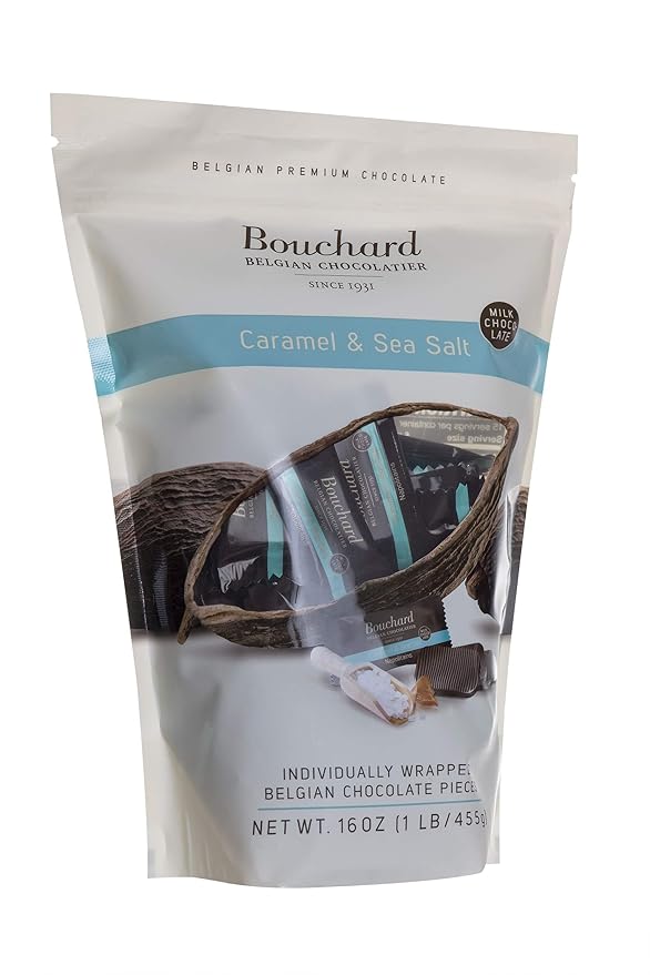 Bouchard Belgian Milk Chocolate with Caramel &amp Sea Salt (16 OZ / 1 LB)