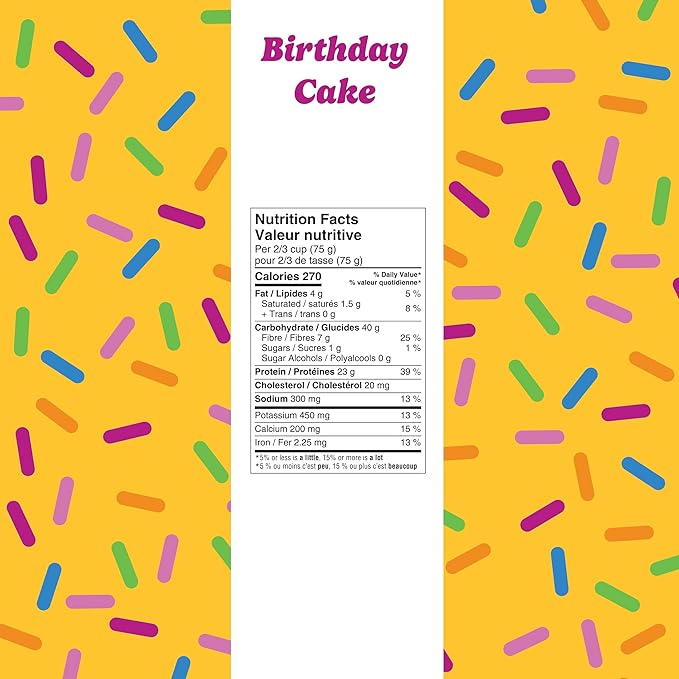 Flourish Protein Pancake &amp Waffle Mix with Whey Protein &amp Flax Seed No Added Sugar High in Protein &amp Fiber - Just Add Water - Birthday Cake Flavour 430g (3 Pack) - Made in Canada