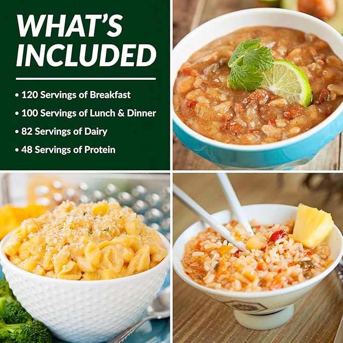 Valley Food Storage Long Term Food Supply Kit | 2 Bucket Emergency Survival Food | 75g+ Daily Protein 1800+ Calories Per Day | 25 Year Shelf Life Prepper Food for Camping &amp Disaster Preparedness