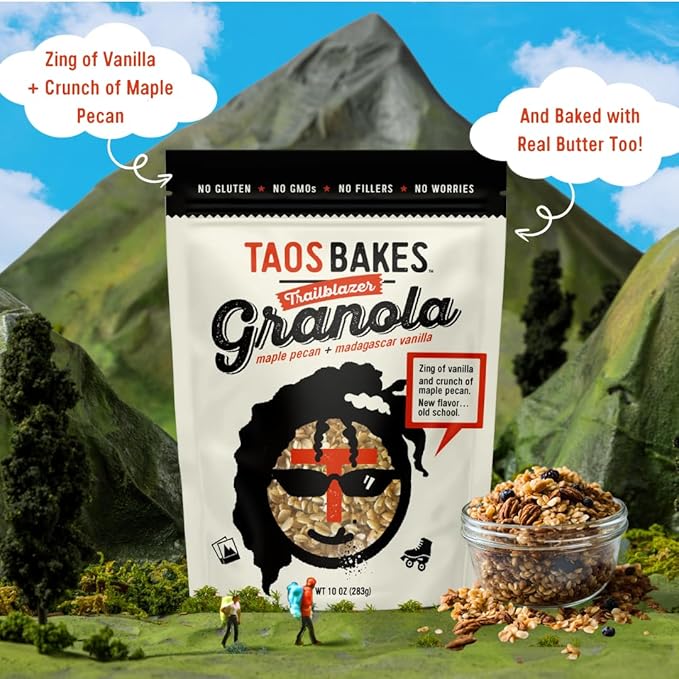 Taos Bakes - Maple Pecan &amp Madagascar Vanillar Granola - Crunchy Granola Breakfast Snack - Gluten Free No GMOS No Fillers - 10 oz (Pack of 6)