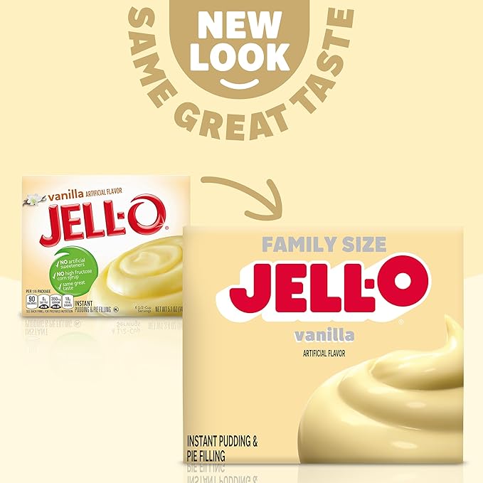 Jell-O Vanilla Instant Pudding &amp Pie Filling Mix (24 Ct Pack 5.1 Oz Boxes)