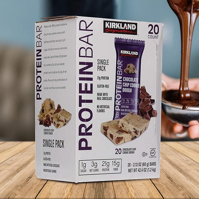 Kirkland Signature Protein Bars Chocolate Chip Cookie Dough 20-count 2.12OZ