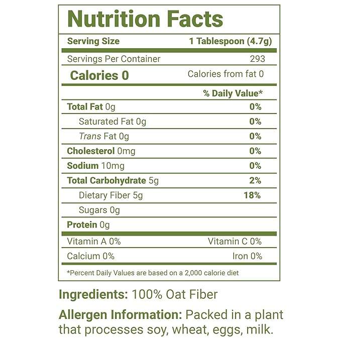 LifeSource Foods Oat Fiber 500 (3 LB) All-Natural Gluten-Free Zero-Carb Fiber Source for Low-Carb Baking