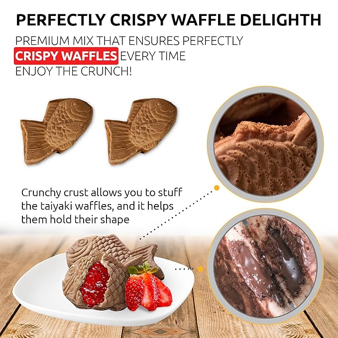 OldSoul Professional Taiyaki Waffle Mix | GLUTEN FREE | Crispy | Chocolate Flavor | 10 Lbs | 168 Waffles (10 Lbs Gluten Free)