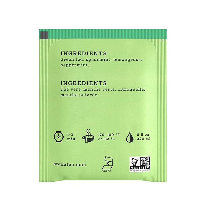 Stash Tea Moroccan Mint Green Tea - Caffeinated Non-GMO Project Verified Premium Tea with No Artificial Ingredients 30 Count (Pack of 6) - 180 Bags Total