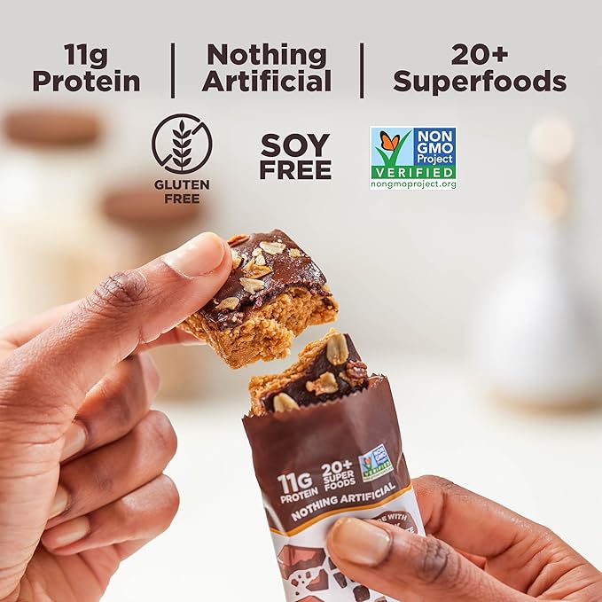 Perfect Bar Choco Crisp Dark Chocolate Nut Butter Protein Bar Protein Snack Gluten Free Soy Free Non GMO No Sugar Alcohols 1.9 Ounce Bar 10 Count