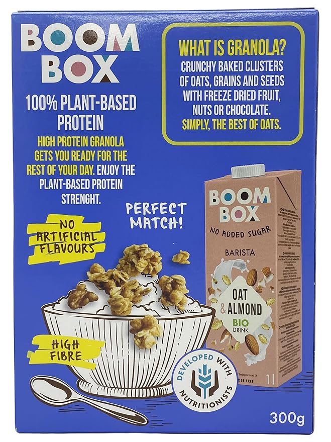 BOOM BOX High Protein Chocolate Oat Granola - 300g Energizing and Indulgent Breakfast (300G Muesli - Chocolate)