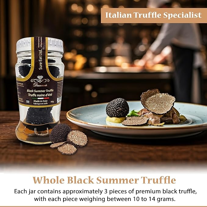 Diamante Italy Whole Black Truffle Black Summer Truffle (tuber aestivum Vitt.) without the addition of preservatives Product of Italy - 40g
