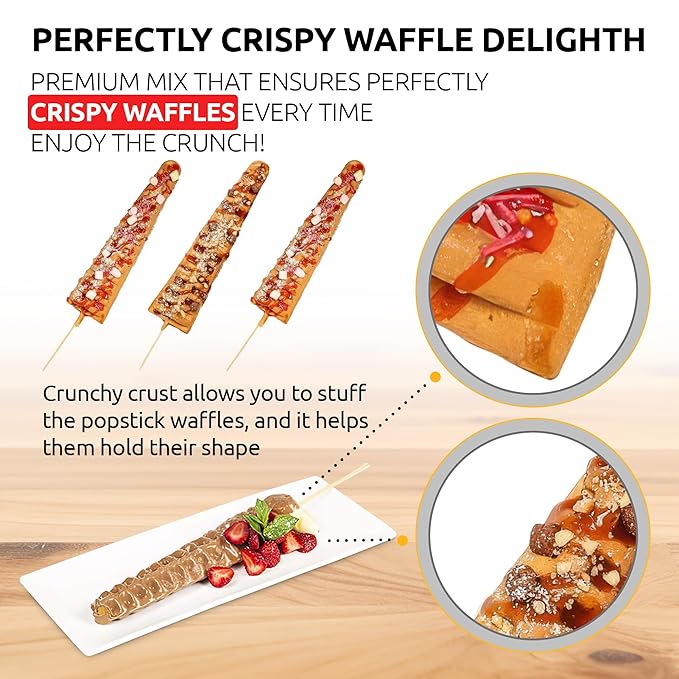 OldSoul Professional Popstick Waffle Mix | Crispy | Stick Waffles Dough Mix | GLUTEN FREE | Original Flavor | 30 lbs | 672 Waffles (30 Lbs Gluten Free)
