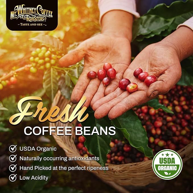Mt. Whitney Base Camp Blend Coffee Beans - Medium Dark Roast Coffee Low Acid Coffee - Ground Coffee 2 pound (Pack of 1)