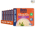 BEN'S ORIGINAL Ready Rice Jasmine Family Size Rice Easy Dinner Side 17.3 OZ Pouch (Pack of 6)