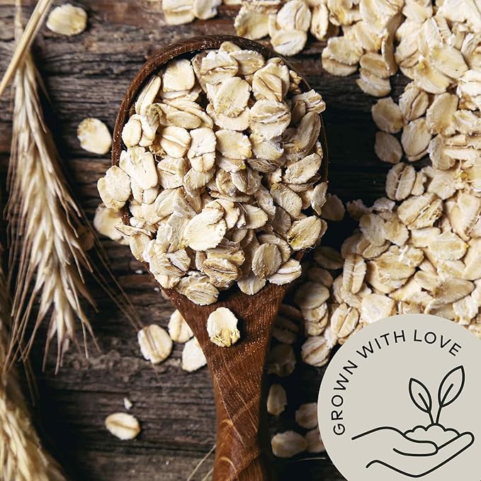 Be Still Farms Organic Oatmeal Regular Rolled Oats - Old Fashioned Oat Bulk (4.8 lb) - 100% Whole Grain | High in Fiber &amp Protein | USA Grown | USDA Certified | Vegan | Non-GMO | Sugar-Free