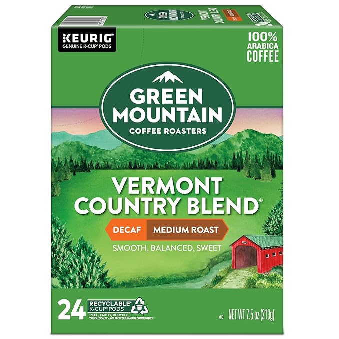 Green Mountain Coffee Roasters Vermont Country Blend Decaf Keurig Single-Serve K-Cup Pods Medium Roast Coffee 96 Count