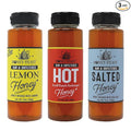 HONEY FEAST Dessert Honey Trio Gift Set – Includes 12oz Lemon Hot and Salted Honey – Perfect for Baking Drizzling Tea and Gourmet Desserts