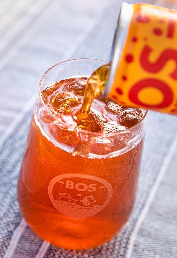 BOS Rooibos Iced Tea Sparkling Tropical | 24x (6x 10.1 oz Cans) | Organic Caffeine Free Naturally Sweet Antioxidant-Rich Herbal Red Rooibos Tea | From South Africa
