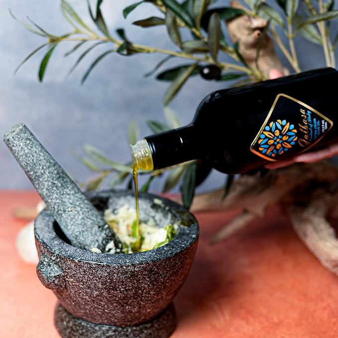 Galbasa - Organic Olive Oil from Sicily Italy - Extra Virgin First Cold Pressed Early Harvest - Polyphenol Rich Peppery Finish No Pesticides - 16.9 fl oz