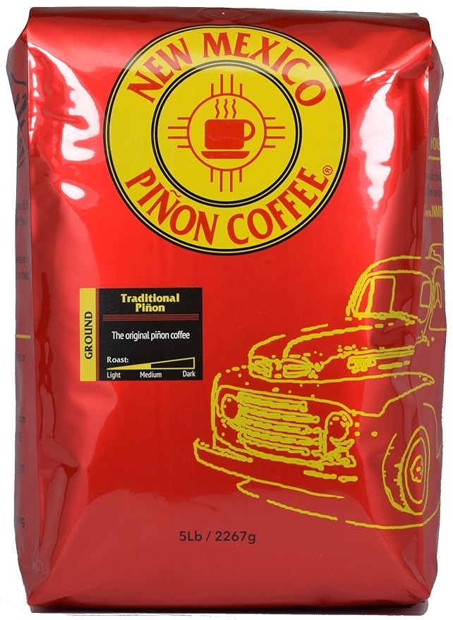 New Mexico Piñon Coffee Naturally Flavored Coffee (Traditional Piñon Ground 5 pound)