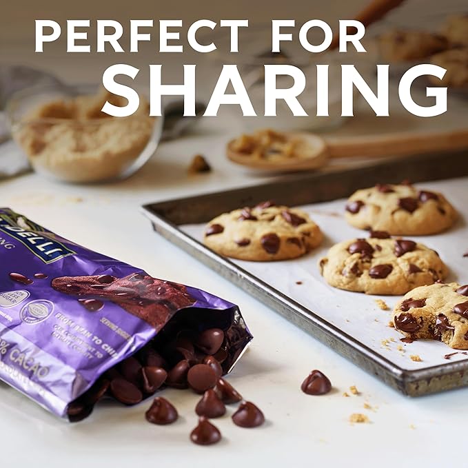 GHIRARDELLI 72% Cacao Dark Chocolate Premium Baking Chips 10 oz Bag Rich Bittersweet Chocolate Chips Made with Real Vanilla Extract