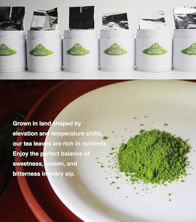 SOKYO ceremonial matcha powder series Rich and full-bodied flavor powdered green tea Japanese matcha (3.52oz / 100g Fuji Ceremonial Q)