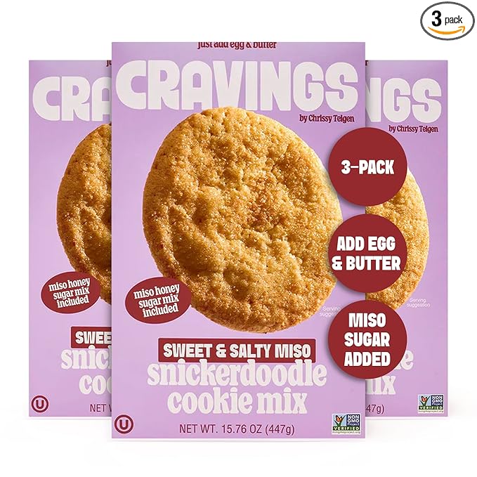Cravings by Chrissy Teigen Miso Snickerdoodle Cookie Mix - Makes 12 4-inch Soft &amp Chewy Cookies Easy Cookie Mix (Pack of 3)