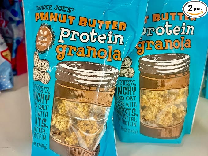 Trader Joe's Peanut Butter Protein Granola Chunky Rolled Oat Clusters with 11g Protein Per Serving 12 oz (340g)