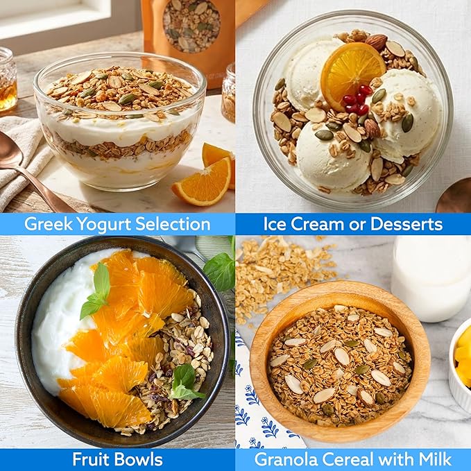 Greek Goddess Gourmet Cardamom Citrus Granola with Almonds Pumpkin Seeds Wildflower Honey Orange Extract 100% Whole Grain Oats &amp Olive Oil – Healthy Gluten Free Granola 10oz (3-Pack)