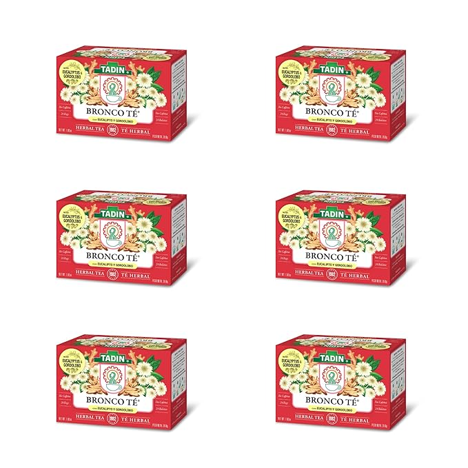 Tadin Bronco Herbal Tea Caffeine Free Decaf 24 Tea Bags Per Box Pack of 6