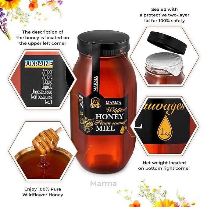 Honigma Honey Collection | Pure &amp Exquisite | Sustainably Sourced from Ukraine | Pack of 6