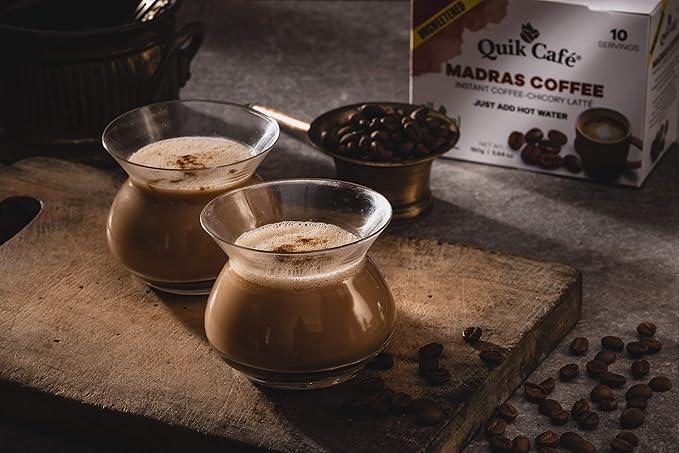Quik Cafe Unsweetened Madras Coffee - 5.64 Ounce (Pack of 4)