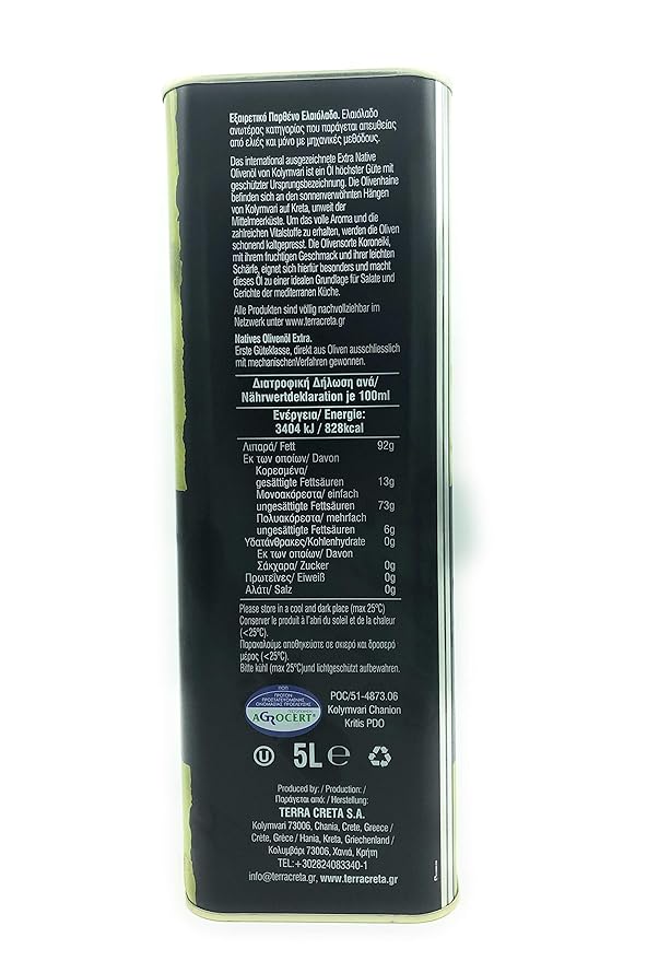 Terra Creta ESTATE Kolymvari Extra Virgin olive oil 5L can