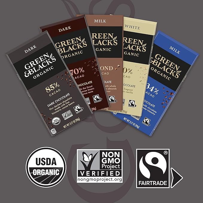 Green &amp Black's Organic Milk Chocolate Bar 34% Cacao 10 - 3.17 oz Bars