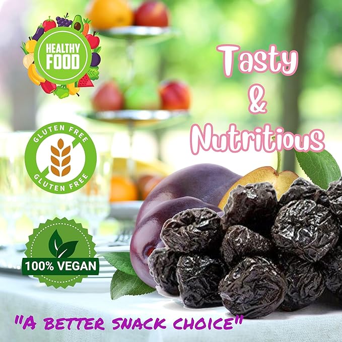 Dried Pitted Prunes Unsweetened by It's Delish 10 Lbs Bulk Bag | Naturally Sweet No Sugar Added High Fiber Dried Fruit Snack | Healthy Moist and Fresh Dry Plums | Vegan Kosher