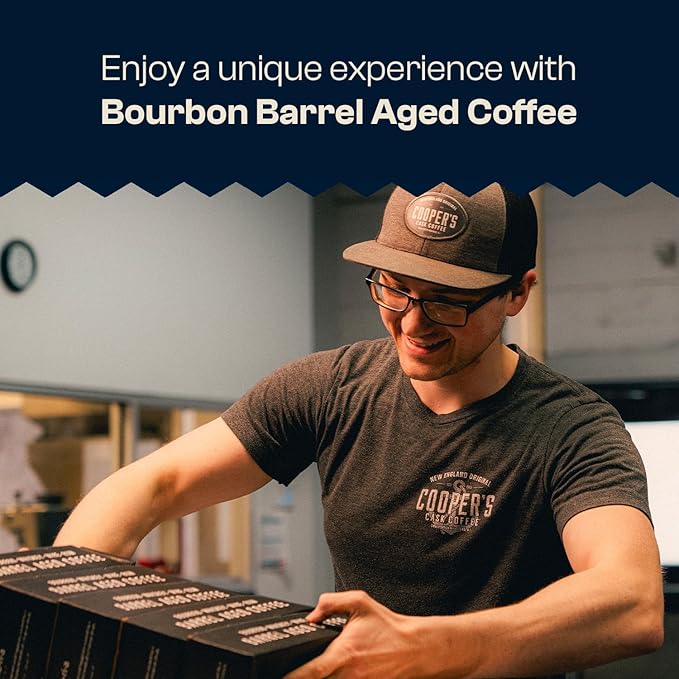 Bourbon Barrel Aged Coffee Single-Origin Colombian Beans Aged in Kentucky Bourbon Whiskey Barrels Medium Dark Roast Whole Bean 5 lb