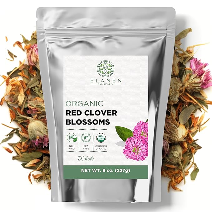 Organic Red Clover Blossoms 8 oz. (227g) USDA Certified Organic Red Clover Blossom Tea Whole
