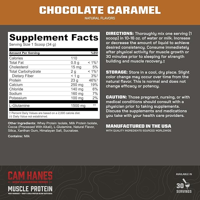 MTN OPS Cam Hanes Whey Protein &amp Tropical Punch BCAA Bundle – Chocolate Caramel Protein Powder + Amino Acids