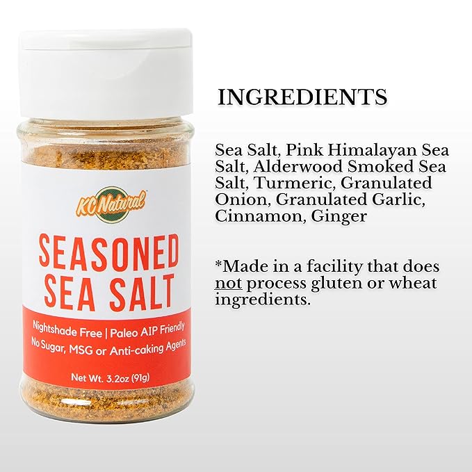 KC Natural - Paleo AIP Seasoning and Salt Bundle (3 Pack) - Mastodon Rub (2.5 oz) Seasoned Sea Salt (2.5 oz) All Purpose Seasoning (2.5 oz)