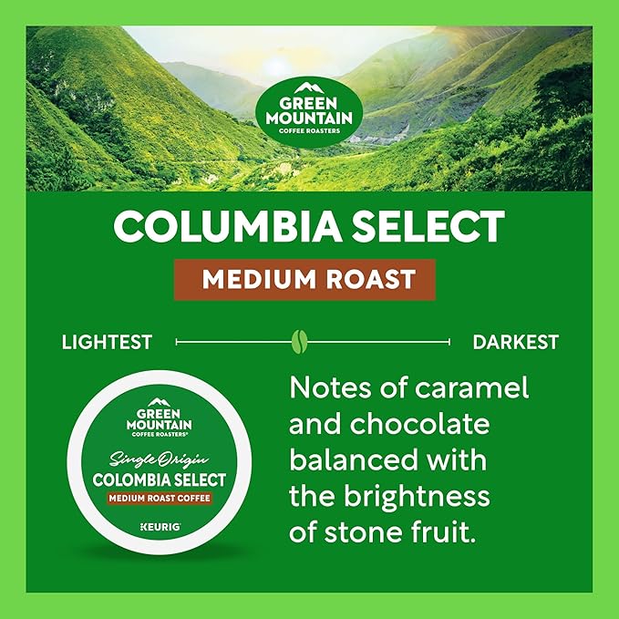 Green Mountain Coffee Roasters Colombia Select Coffee Keurig Single-Serve K-Cup Pods Medium Roast Coffee 96 Count