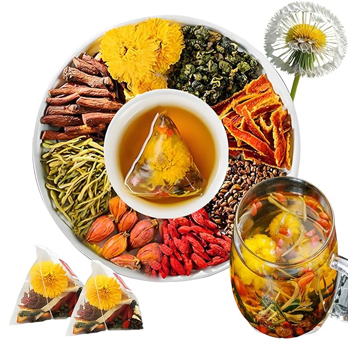 Goji Berry Chrysanthemum Tea30bagsWolfberryChrysanthemumDandelionMulberry LeafHoneysuckleCassia SeedCardeniaOrange Peel8 Excellent Raw Material Kidney Liver Formulas Plant Herbs (2)