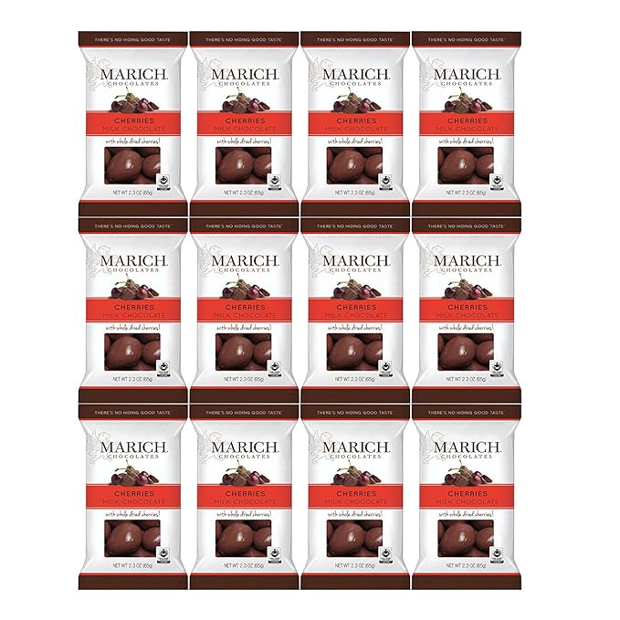 Marich Chocolate Cherries 2.3-Ounce (Pack of 12)
